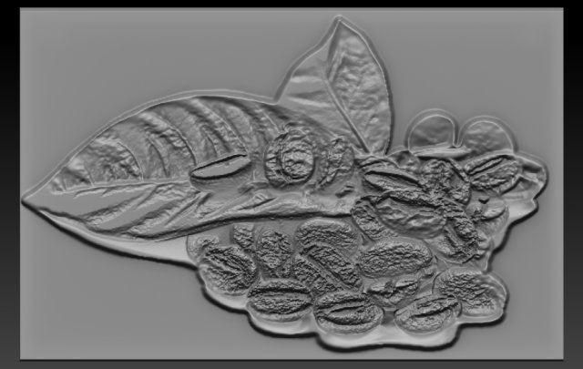 coffee beans relief 3D-Druckmodell .c4d .max .obj .3ds .fbx .stl .blend 