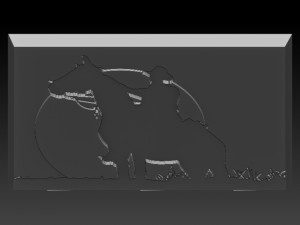 covboy relief 3Dプリントモデル