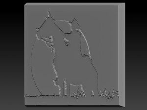 covboy relief 3Dプリントモデル