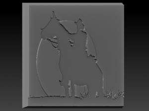 covboy relief 3Dプリントモデル