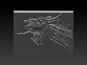 dinosaur head relief Modelo de Impressão 3D