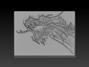 dinosaur head relief Modelo de Impressão 3D