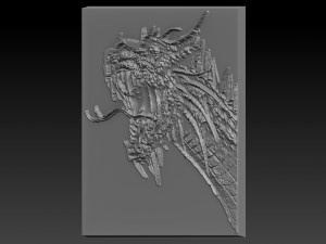 dinosaur head relief Modelo de Impressão 3D