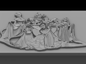 disney princes relief Modello di stampa 3D