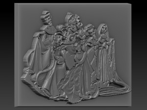 disney princes relief Modello di stampa 3D