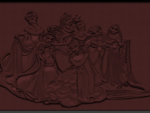 disney princes relief Modello di stampa 3D