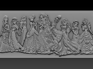 disney princes relief 3D Принт Модель