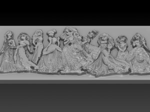 disney princes relief 3D Принт Модель