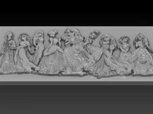 disney princes relief 3D Print Model