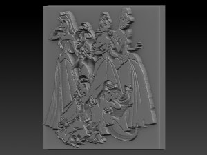 disney princes relief 3D 프린트 모델