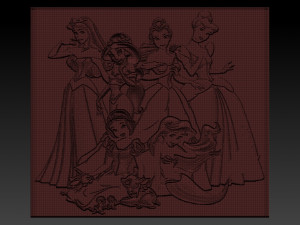 disney princes relief 3D 프린트 모델