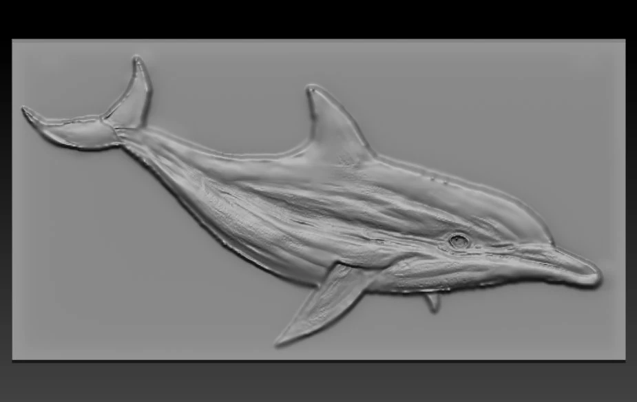 dolphin relief 3D Print Model .c4d .max .obj .3ds .fbx .stl .blend
