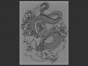 dragon relief Model Cetak 3D
