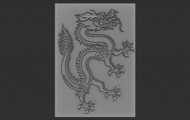 dragon relief 3D Druckmodell .c4d .max .obj .3ds .fbx .stl .blend