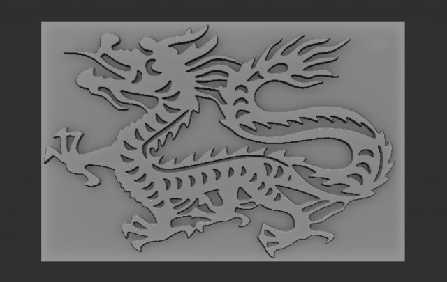 dragon relief 3D-printmodel .c4d .max .obj .3ds .fbx .stl .blend 