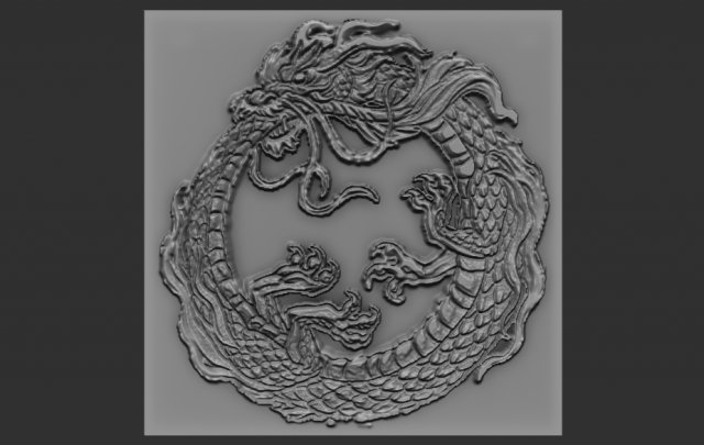 dragon relief 3D 打印模型 .c4d .max .obj .3ds .fbx .stl .blend 