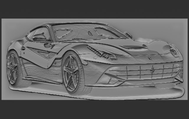 ferrari relief Modello di stampa 3D .c4d .max .obj .3ds .fbx .stl .blend 