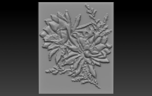 flower relief 3D-Druckmodell .c4d .max .obj .3ds .fbx .stl .blend 