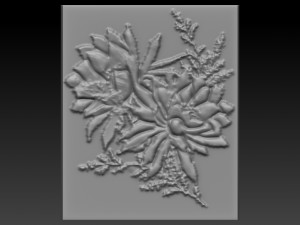 flower relief 3D Print Model