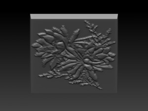 flower relief 3D-Druckmodell