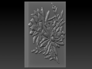 flower relief 3D-Druckmodell