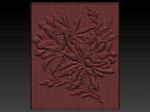 flower relief 3D-Druckmodell