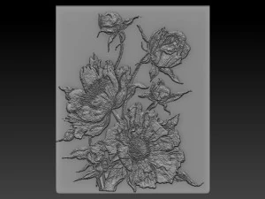 relevo de flores Modelo de Impressão 3D