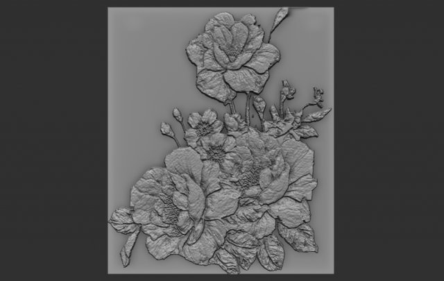 flowers relief Model Cetak 3D .c4d .max .obj .3ds .fbx .stl .blend 