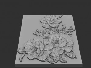 flowers relief Model Cetak 3D