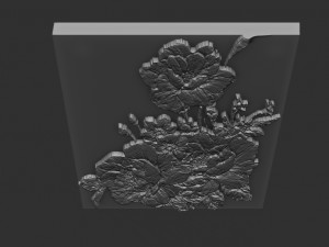 flowers relief Model Cetak 3D