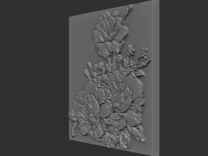 flowers relief Model Cetak 3D