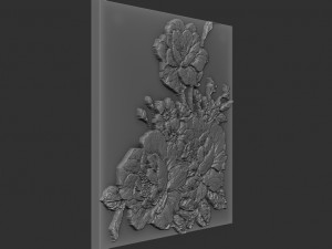 flowers relief Model Cetak 3D