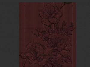 flowers relief Model Cetak 3D