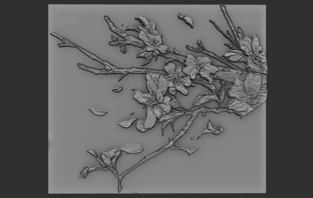 flowers relief Model Cetak 3D .c4d .max .obj .3ds .fbx .stl .blend