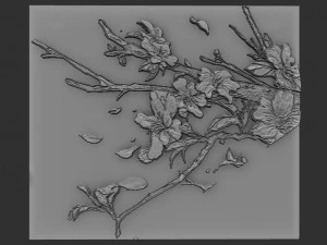 flowers relief 3D Print Model