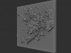 flowers relief Model Cetak 3D