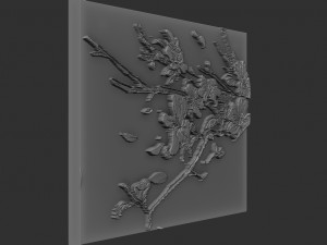 flowers relief Model Cetak 3D