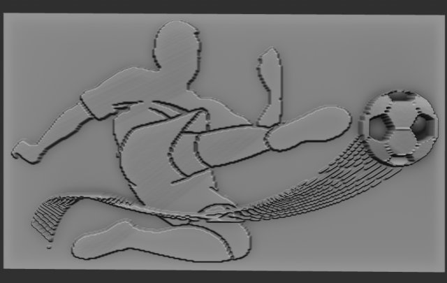 footballer relief Modello di stampa 3D .c4d .max .obj .3ds .fbx .stl .blend