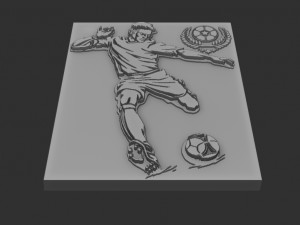 footballer relief 3D-printmodel
