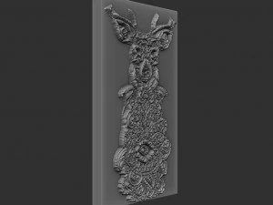 олень рельеф 3D Принт Модель