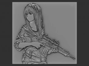 girl soldier relief 3D Print Model