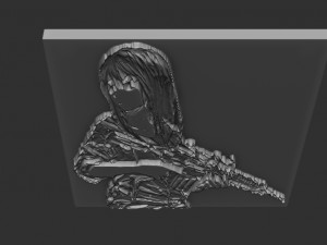 girl soldier relief 3D Print Model