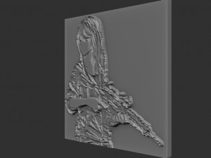 girl soldier relief 3D Print Model