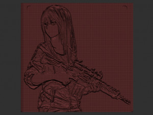 girl soldier relief 3D Print Model