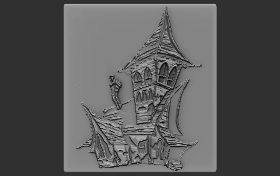 hallowen castle relief 3D Print Model .c4d .max .obj .3ds .fbx .stl .blend 