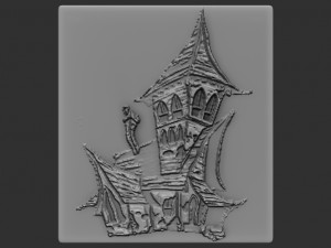 hallowen castle relief 3D प्रिंट मॉडल