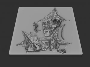 hallowen castle relief 3D Print Model