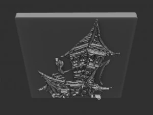 hallowen castle relief 3D Print Model