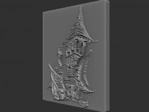hallowen castle relief 3D Print Model