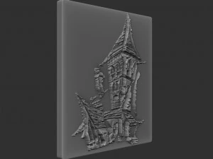 hallowen castle relief 3D Print Model